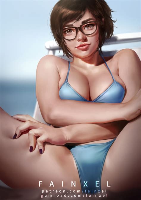 rule 34 1girl bikini fainxel female female only glasses mei overwatch overwatch presenting