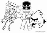 Minecraft Coloring Pages Spongebob Angry Birds Stampy Printable Kids Week Boys Colouring Print Color Drawing Style Gangnam Book Getdrawings Popular sketch template