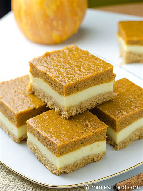 pumpkin cheesecake bars recipe from yummiest food cookbook