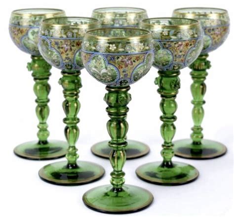 Set Of Moser Wine Glasses Moser Moser Glass Antique Auctions