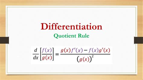 quotient rule  differentiation youtube