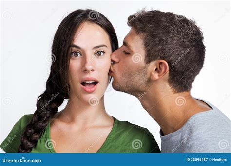 Young Couple Kissing Stock Image Image Of Beautiful 35595487