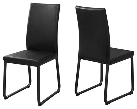 38 Black Faux Leather And Metal Dining Chairs Set Of 2 Contemporary