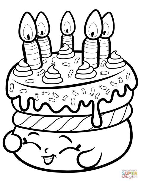 cake wishes shopkin coloring page  printable coloring pages