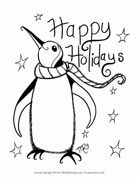 happy holidays coloring pages printable   happy