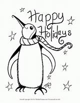 Coloring Pages Printable Holiday Happy Holidays Adults Library Clipart Card sketch template