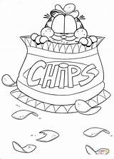 Garfield Chips Coloring Pages Printable Supercoloring Cartoon Kleurplaat Drawing Lasagna Dot Summer sketch template