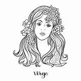 Zodiac Virgo Horoscope sketch template