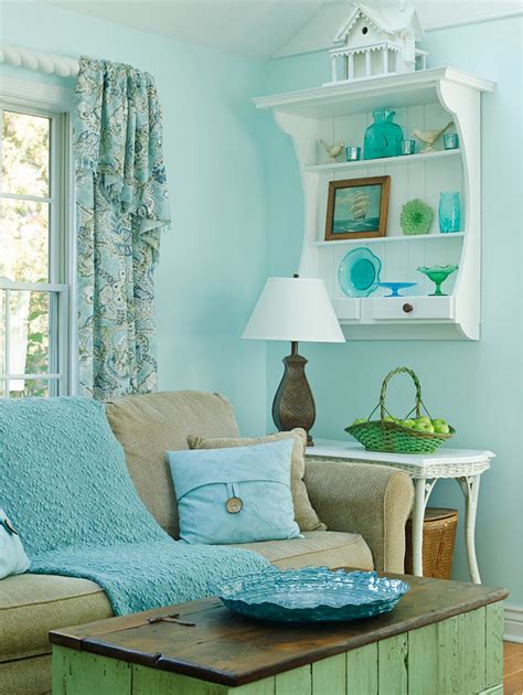 small lake cottage with turquoise interiors home bunch