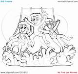 Water Park Clipart Slide Children Cartoon Down Going Happy Outlined Visekart Royalty Vector Clipground sketch template