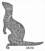 Coloring Weasel Ferret Zentangle Coloringbay Artpal Motives sketch template
