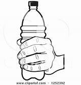 Bottle Water Holding Hand Coloring Clipart Vector Illustration Royalty Poster Perera Lal Preview Clipartmag sketch template