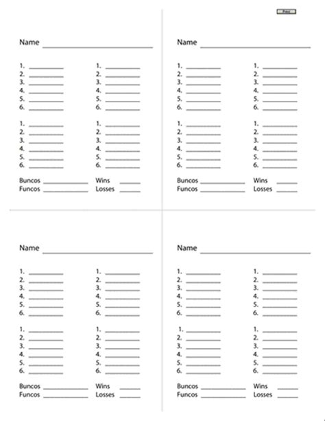 bunco printable score sheets