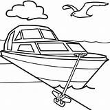 Boat Color Coloring Pages Clipart Clip Print sketch template