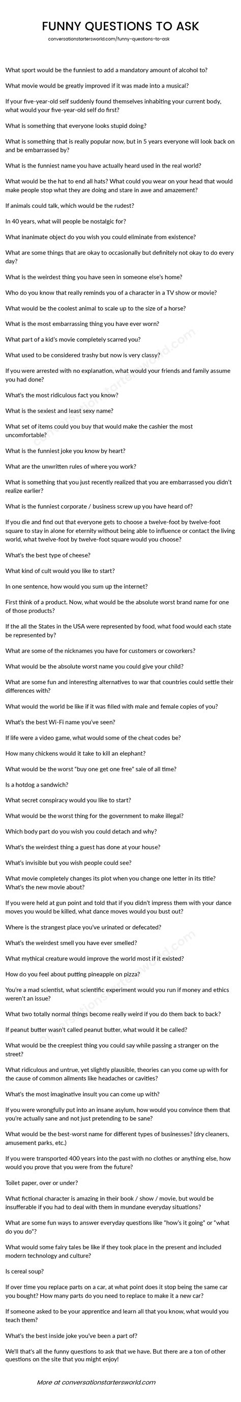 Funny Questions To Ask Get Ready For A Hilarious Conversation In 2020