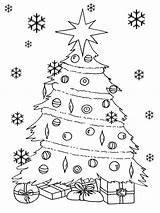 Tree Coloring Christmas Pages Printable Holidays sketch template