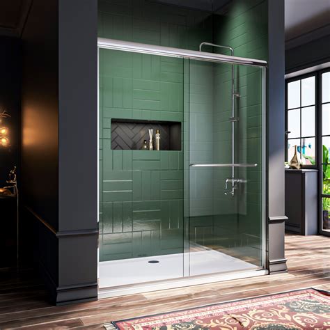 elegant  semi frameless bypass sliding shower door glass chrome