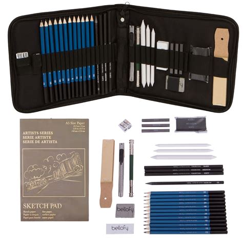bellofy professional drawing kit artist drawing supplies kit  piece sketch kit erasers kit
