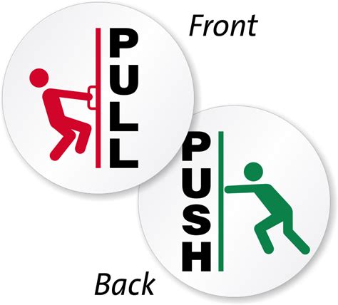 sided pull push glass decal signs sku lb