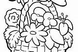 Coloring Pages Basket Flowers Choose Board Color sketch template