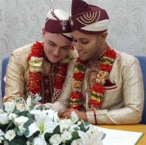 first gay muslim wedding takes place in uk and the grooms couldn t look