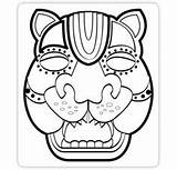 Mayan Mascaras Mayas Coloring Mascara Aztecas Incas Colorear Azteca Olmecas Abrir öppna sketch template