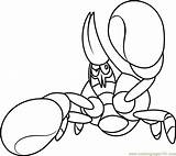 Crabrawler Crab Brionne Coloringpages101 sketch template