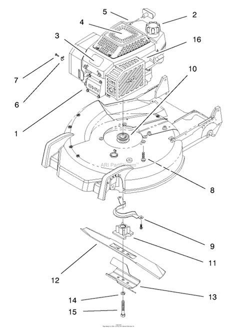 toro  super recycler lawnmower  sn   parts diagram  engine assembly