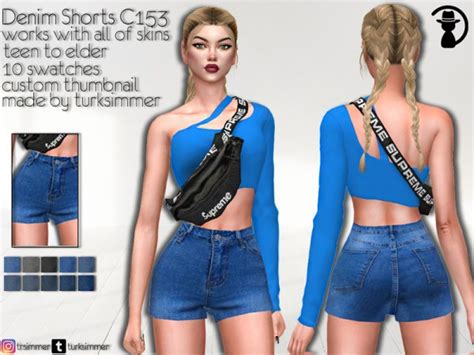 The Sims Resource Denim Shorts C153 By Turksimmer • Sims 4 Downloads