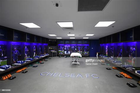 general view inside the chelsea dressing room prior to the emirates
