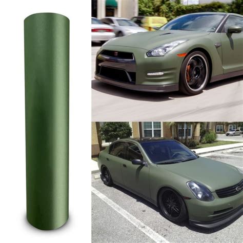 matte olive green car vinyl wrap full roll top tier auto parts