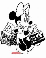 Minnie Mouse Coloring Pages Shopping Bags Disneyclips Misc Activities Carrying sketch template