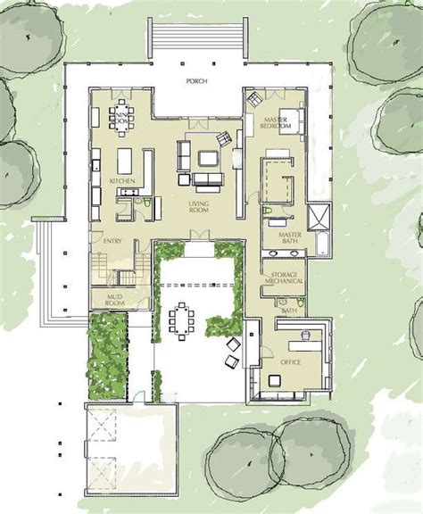 courtyards courtyard house plans  spanish style houses  pinterest