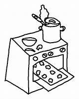 Oven Coloring Pages Cookies Baking Color Stove Drawing Kitchen Getdrawings Place Clipartmag Template sketch template