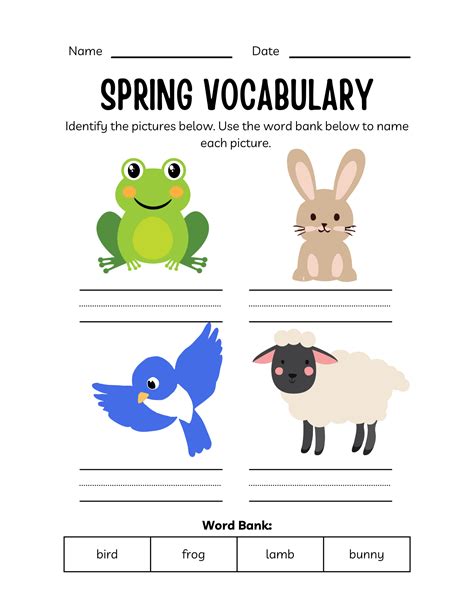 spring vocabulary worksheet printables xoxoerinsmithcom