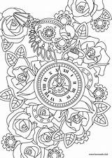 Coloring Pages Adult Steampunk Printable Book Mandala Adults Books Colouring Resolution High Print Clock Favoreads Sheets Colorful Drawings раскраски Hard sketch template