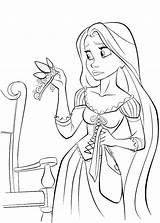 Coloring Tangled sketch template