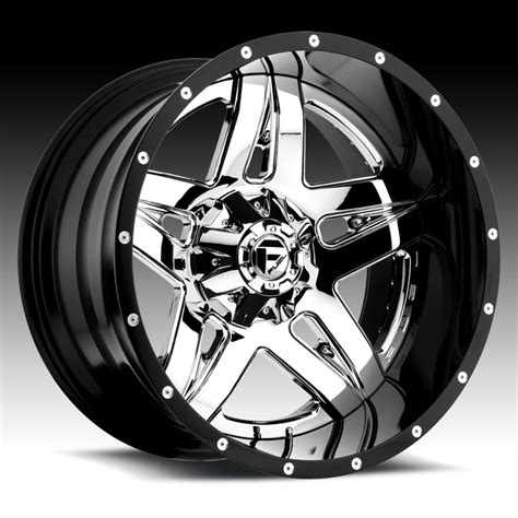 fuel  full blown  pc chrome  black barrel custom truck wheels rims fuel pc custom