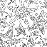 Starfish Coloring Zentangle Under Sea sketch template