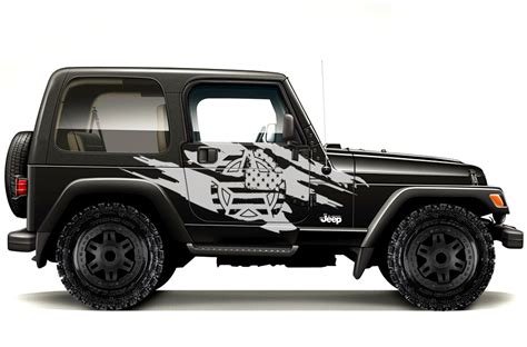 jeep wrangler   custom vinyl decal wrap kit army star torn factory crafts