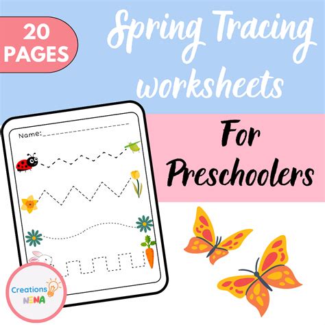 spring tracing worksheets  preschoolers   teachers