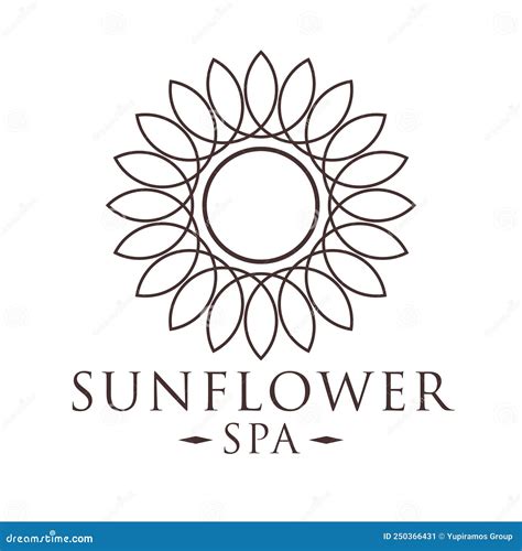 sunflower spa badge stock vector illustration  icon
