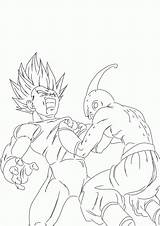 Buu Vegeta Vs Kid Majin Coloring Pages Goku Deviantart Colouring Absorb Comments Library Clipart Search Line sketch template