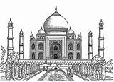 Mahal Taj Drawing Coloring Drawings Realistic Pages Colouring Netart India Sketch Dibujo Sketches Printable Color Print Para Colorear Sheets Architecture sketch template