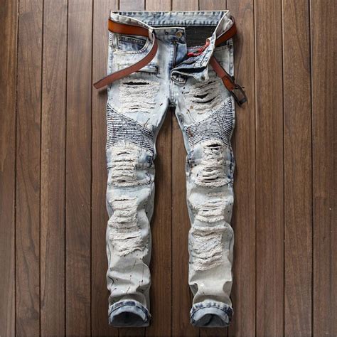 2020 high quality design fashion men biker jeans slim
