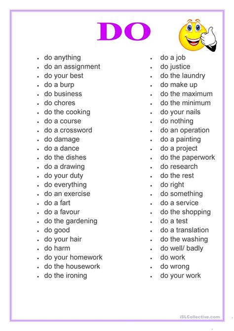 esl verb phrase worksheets
