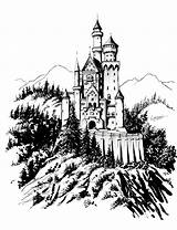 Neuschwanstein Castle Sketch Castles Sketches Pencil Paintingvalley Template sketch template