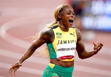 Olympics Jamaica S Thompson Herah Wins Women S 100m After Okagbare S