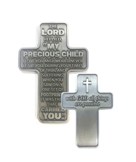 pocket cross metal precious child crosses  cm pleroma christian supplies