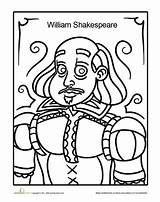 Shakespeare Coloring Pages William Macbeth Hamlet Template Choose Board Sheets sketch template